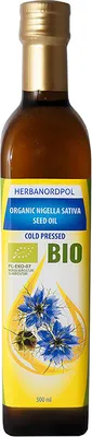 Produktbild von Schwarzkümmelöl, Schwarzkümmelöl Organisch, Organic Nigella sativa Öl, Nativ kaltgepresst in Europa, ägyptische Samen, organisch öl 500ml