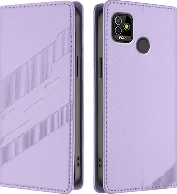 Produktbild von Hülle für Tecno Pop 5, Kunstleder Brieftaschen Handyhülle mit Kartenfach und Standfunktion Violett