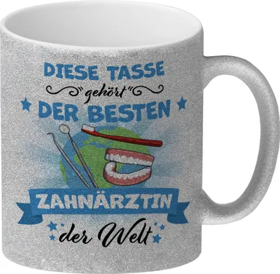 Produktbild von Beste Zahnärztin der Welt Glitzer-Kaffeebecher