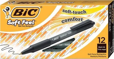 Produktbild von Famanu Kugelschreiber Soft Feel 1 mm - Schwarz, 12 Stück