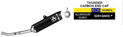 Immagine prodotto di Marmitta Slip-On ARROW omologata Thunder nero alluminio carbon cap per Yamaha WR 125 R