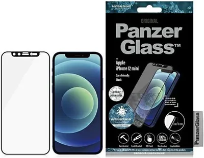 Obrázek produktu pro Panzerglass E2E Microfracture Antibacterial Glass with Swarovski Crystal Camera Shield pro Iphone 12 Mini - s černým rámečkem