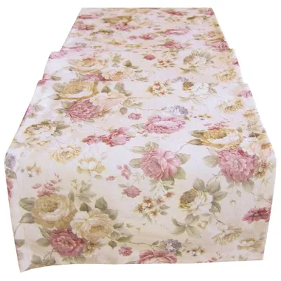 Produktbild von Tischläufer CHLOE Rosen Blüten Jacquard Polyester 40 x 150 cm