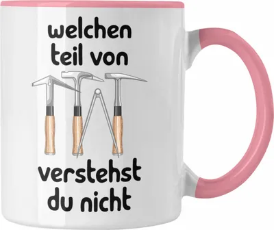 Produktbild von Trendation - Dachdecker Tasse Geschenk Lustiger Spruch Welchen Teil Von Verstehst Du Nicht Dachdecker Edition Becher Kaffeetasse (Rosa)