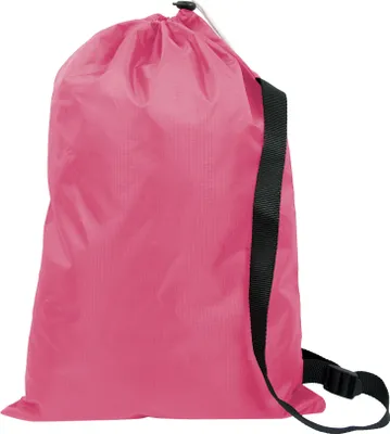 Produktbild von Turnbeutel mit Kordelzug und Schultergurt, 100% Polyester, 32x46 cm, pink