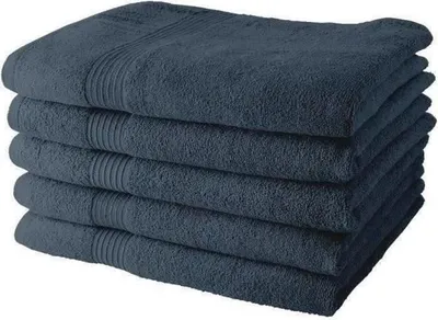 Zdjęcie produktu dla Ręczniki Kąpielowe 5 sztuk, 70x130 cm, 100% Bawełna, Denim, 450 GSM