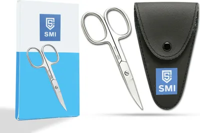 Produktbild von SMI Linkshänder Nagelschere Gebogen Fingernagel Zehennagel Schere Maniküre Pediküre Schere Edelstahl mit Etui