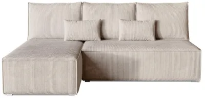 Produktbild von BroMARKT Ecksofa TOP SLIM Schlaffunktion Bettkasten L-Form 120x200 cm Vanille