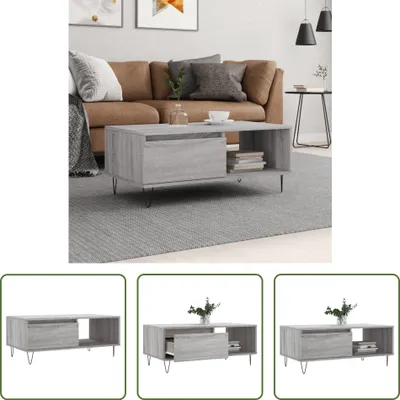 Produktbild von The Living Store Couchtisch Grau Sonoma 90x50x36,5 cm Holzwerkstoff