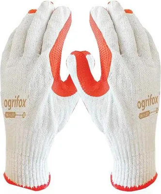 Produktbild von Pflastererhandschuhe / weiß-orange / Größe: 10 - XL / OX-ORANGINA