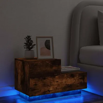 Obrázok produktu pre vidaXL Nočný stolík s LED osvetlením, údený dub 70x36x40,5 cm
