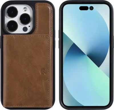 Produktbild von UNIQ Accessory iPhone 14 Pro Hardcase Backcover - Whiteh removable card holder - Dark Brown