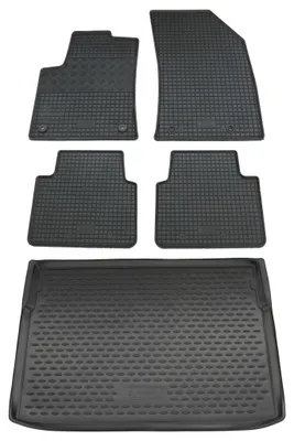 Produktbild von Gummi Kofferraumwanne + Fußmatten Set für Opel Crossland, Bj. 3/2017-