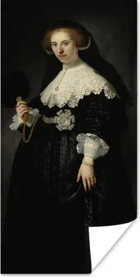 Produktbild von MuchoWow® Poster Das Eheporträt von Oopjen Coppit - Rembrandt van Rijn 20x40 cm - Plakat - Foto