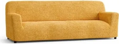 Produktbild von Bestcovers Elastische Sofahusse für 4-Sitzer (230-300 cm) – Mikrofaser, Hyperelastisch, Hohe Italienische Qualität SENF