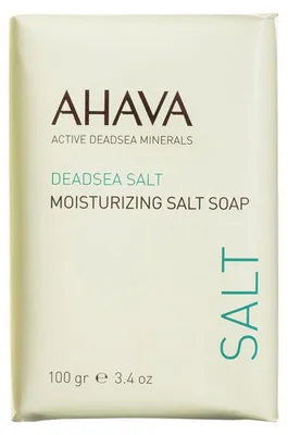 Imagen del producto de AHAVA 85815065, Jabón sólido, para piel, hidratante, rectangular, contiene: Lauril sulfato de potasio, sulfosuccinato de sodio y laurilo, almidón de maíz (Zea Mays), Cetearyl..., 100 g