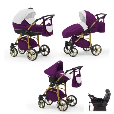 Produktbild von Kinderwagen 5 in 1 Neo Gold inkl. Sportsitz, Autositz und Iso Base - 17 Teile - in 22 Farben