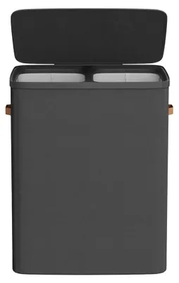 Immagine prodotto di Cesto per la biancheria da 170 litri con 2 scomparti | Nero | 40x56x75 cm
