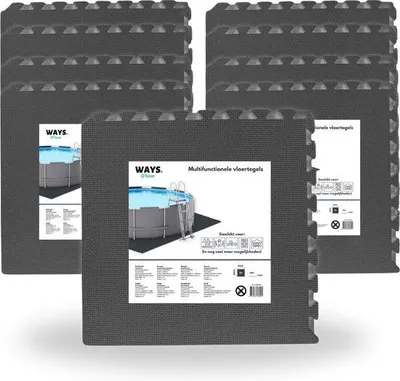 Produktbild von Antracit Schwimmbadfliesen - 72 Stück - 50 x 50 cm - 18 m² - Deluxe-Vorteilsset
