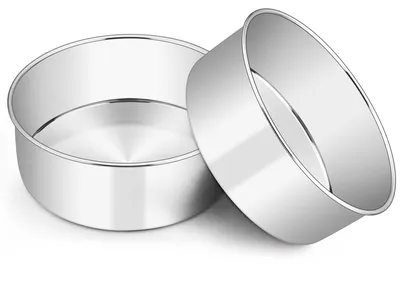 Immagine prodotto di Omgoods - Set di 2 teglie rotonde - Teglie in acciaio inossidabile da 20 cm per torte