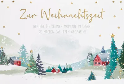 Produktbild von Weihnachten Unverpackte Glückwunschkarte Zur Weihnachtszeit Winterlandschaft mit Briefumschlag