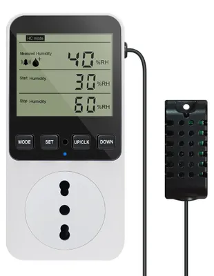 Feuchtigkeitsregler Steckdose 230 V mit Sensor, 4 Modi