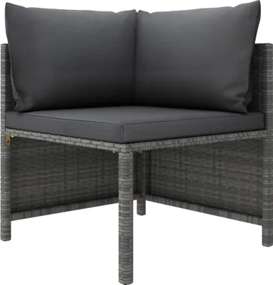 Obrázok produktu pre vidaXL 4-miestna záhradná pohovka s vankúšmi Grey Poly Rattan