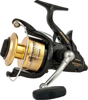 A fishing reel is shown against a white background.