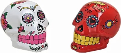 Produktbild von Weiße Spardose Totenkopf Sugar Skull 17 x 14 x 14 cm