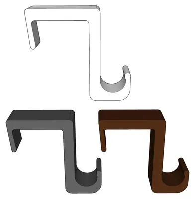 Produktbild von Design Stabiler Fensterhaken für Deko - für Fensterdicke 17-20mm - Dekohaken kurz, Farbe:Grau, Anzahl:20 Stück
