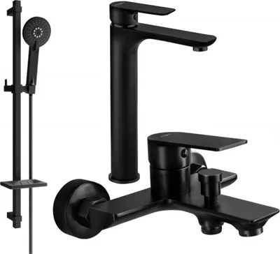 Produktbild von Mexen Alfa DQ40 Badewannenset, Schwarz - 745713DQ40-70