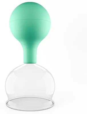 Produktbild von Pulox Schröpfglas aus Echtglas diverse Größen und Farben grün 62mm