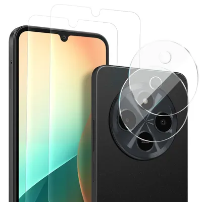 Produktbild von 2x Display + Kamera Glas für Xiaomi Redmi 14C Displayschutz Kameraschutz Panzerfolie Displayglas Kameraglas 9H Schutzglas