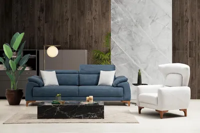 Produktbild von Wohnzimmer Set Modern Luxus Sofagarnitur 3 tlg Polster Möbel Textil Neu