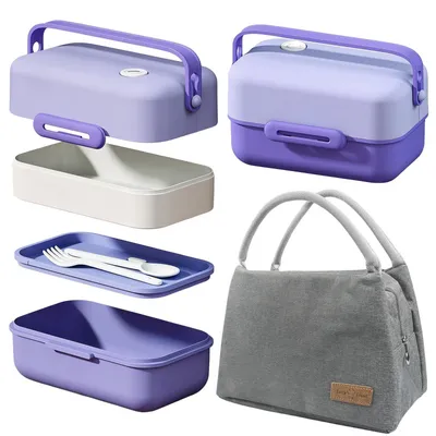 Produktbild von Bento Lunchbox mit Besteck und Isoliertasche für Arbeit und Schule