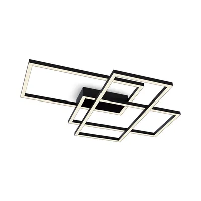 Image de Plafonnier LED, métal, noir, doré, L 68 cm