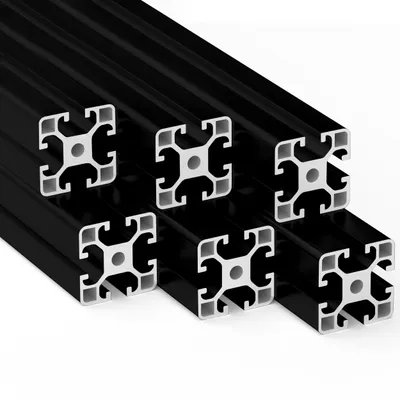 Produktbild von KLAK 40 - Aluprofil 6 Stück 40x40mm 2m System-, Montage-, Konstruktionsprofil Nut 8 schwarz