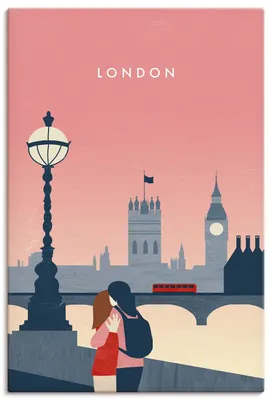 Produktbild von ARTland Leinwandbild London Größe: 80x120 cm