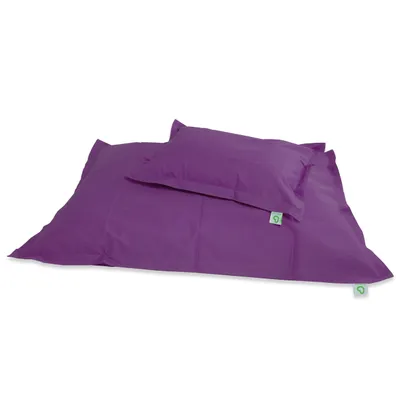 Produktbild von Green Bean® 2er Set SQUARE XXL Sitzsack + BeBi Sitzsack - mit EPS Perlen Füllung & waschbarem, abnehmbarem Bezug für Kinder & Erwachsene - Lila