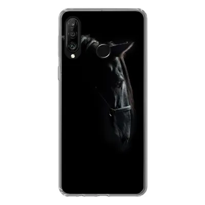 Produktbild von MuchoWow® Handyhülle Schutzhülle Hülle für Huawei P30 Lite Pferd - Leicht - Schwarz Silikon Softcase Handy Hülle - Handyhülle