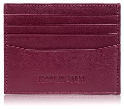 Produktbild von Kartenetui aus Leder mit RFID-Schutz in Rot