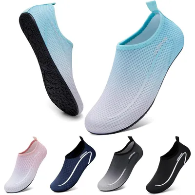 Produktbild von Wasserschuhe Badeschuhe Damen Herren Aquaschuhe Strandschuhe Schnell Trocknend Atmungsaktiv Surfschuhe Uni Blau Grau 34-47 EU
