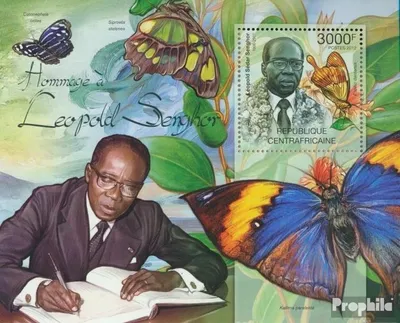 Produktbild von Briefmarken Zentralafrikanische Republik 2012 Mi Block 962 (kompl. Ausgabe) postfrisch Leopold Senghor & Schmetterlinge