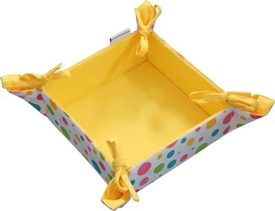 Produktbild von HOMESCAPES Brotkorb Stoff Wendemuster Polka Dots bunt