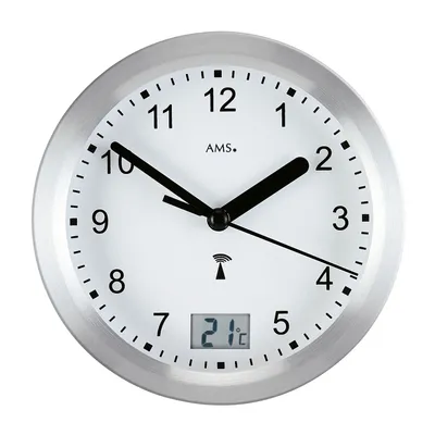 Obrázok produktu pre Moderné rádiom riadené nástenné hodiny na použitie ako stolové hodiny - AMS Model: 5923