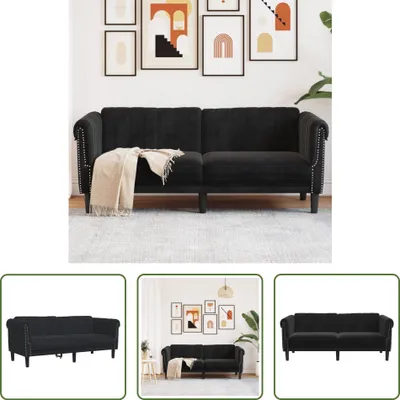 Immagine prodotto di The Living Store Divano 2 posti in velluto nero