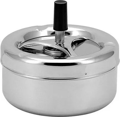 Produktbild von Großer Drehaschenbecher 13cm silber