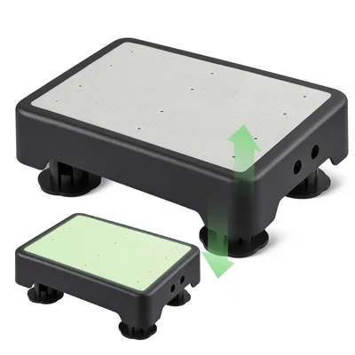 Produktbild von Rutschfeste Halbstufe Tritthocker mit Nachtleuchtend – 3-stufig Höhenverstellbar, Trittstufe Einstiegshilfe für Senioren, Türschwelle & Treppe