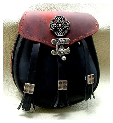 Produktbild von Kilt Tasche Sporran Kreuz der Kelten Farbe schwarz rot