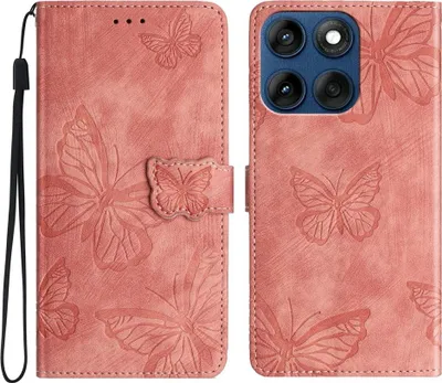 Produktbild von Motorola Edge 60 / 60 Fusion Hülle - Coverup Schmetterlinge Klapphülle - Rosa